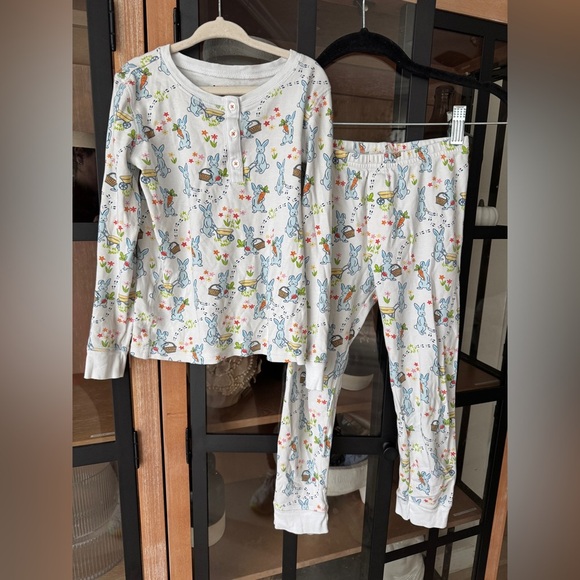 Roller Rabbit pajamas set pima pants long sleeve henley tee bunny hoppy spring - Picture 7 of 7